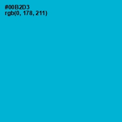 #00B2D3 - Cerulean Color Image