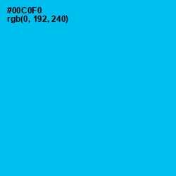 #00C0F0 - Robin's Egg Blue Color Image