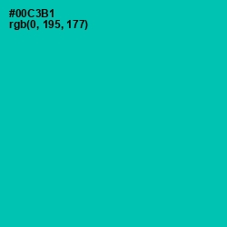 #00C3B1 - Caribbean Green Color Image