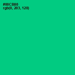 #00CB80 - Caribbean Green Color Image