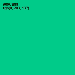 #00CB89 - Caribbean Green Color Image