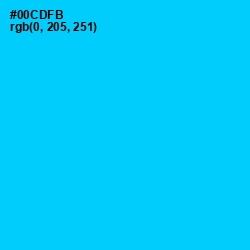 #00CDFB - Bright Turquoise Color Image