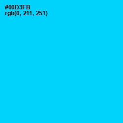 #00D3FB - Bright Turquoise Color Image