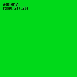 #00D91A - Green Color Image