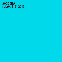 #00D9EA - Bright Turquoise Color Image