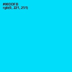 #00DDFB - Bright Turquoise Color Image