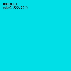 #00DEE7 - Bright Turquoise Color Image