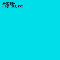 #00DEE9 - Bright Turquoise Color Image