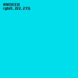 #00DEEB - Bright Turquoise Color Image