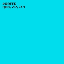 #00DEED - Bright Turquoise Color Image