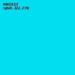#00DEEF - Bright Turquoise Color Image