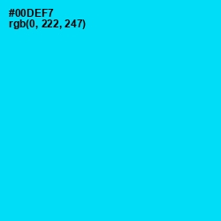 #00DEF7 - Bright Turquoise Color Image