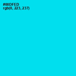 #00DFED - Bright Turquoise Color Image