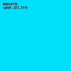 #00DFFB - Bright Turquoise Color Image