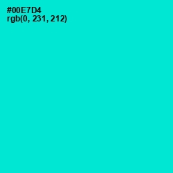 #00E7D4 - Bright Turquoise Color Image