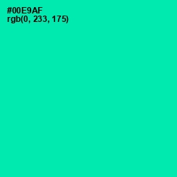 #00E9AF - Caribbean Green Color Image