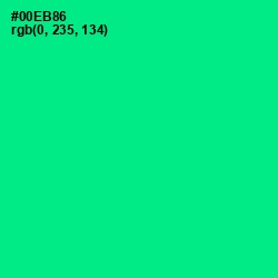 #00EB86 - Caribbean Green Color Image