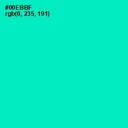 #00EBBF - Caribbean Green Color Image
