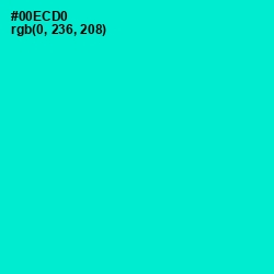 #00ECD0 - Bright Turquoise Color Image