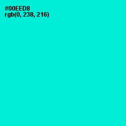 #00EED8 - Bright Turquoise Color Image