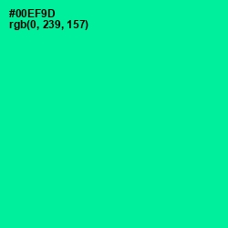 #00EF9D - Caribbean Green Color Image