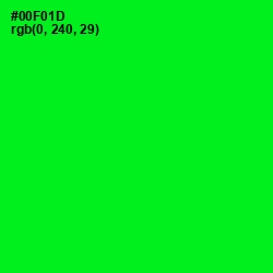 #00F01D - Green Color Image