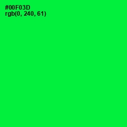 #00F03D - Green Color Image