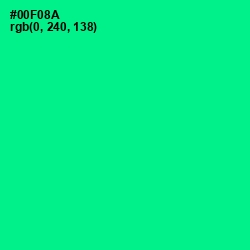 #00F08A - Caribbean Green Color Image