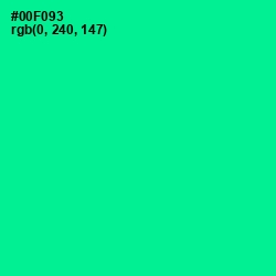 #00F093 - Caribbean Green Color Image