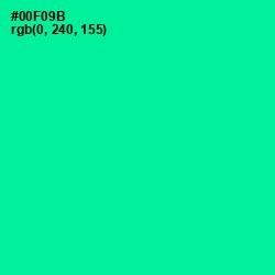 #00F09B - Caribbean Green Color Image