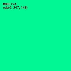 #00F794 - Caribbean Green Color Image