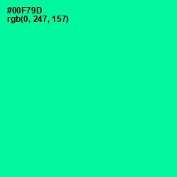 #00F79D - Caribbean Green Color Image