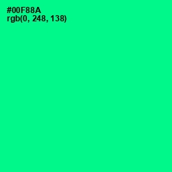 #00F88A - Caribbean Green Color Image