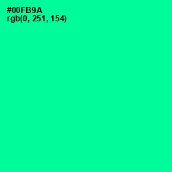 #00FB9A - Caribbean Green Color Image