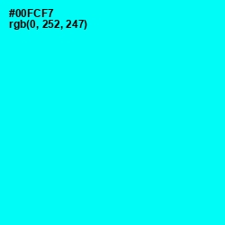 #00FCF7 - Cyan / Aqua Color Image