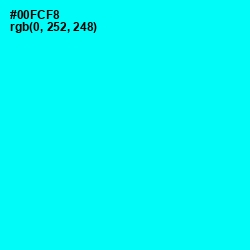 #00FCF8 - Cyan / Aqua Color Image