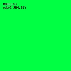 #00FE43 - Malachite Color Image
