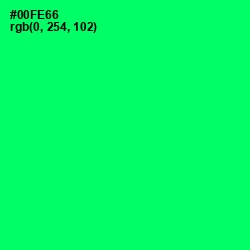 #00FE66 - Spring Green Color Image