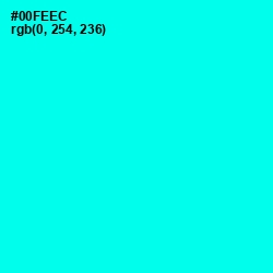 #00FEEC - Cyan / Aqua Color Image