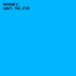 #01B6FC - Cerulean Color Image