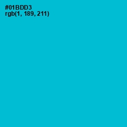 #01BDD3 - Cerulean Color Image