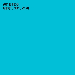 #01BFD6 - Cerulean Color Image