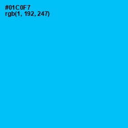 #01C0F7 - Robin's Egg Blue Color Image