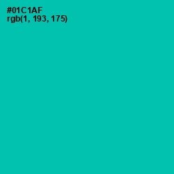 #01C1AF - Caribbean Green Color Image