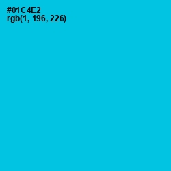 #01C4E2 - Robin's Egg Blue Color Image