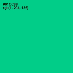 #01CC88 - Caribbean Green Color Image