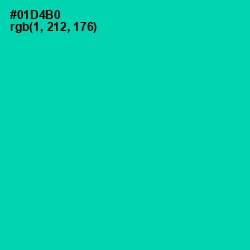 #01D4B0 - Caribbean Green Color Image