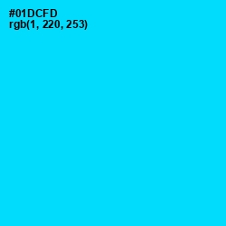 #01DCFD - Bright Turquoise Color Image