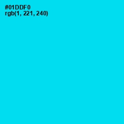 #01DDF0 - Bright Turquoise Color Image