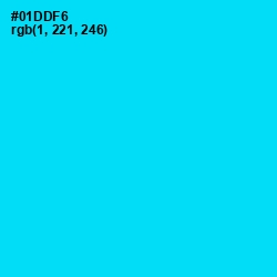 #01DDF6 - Bright Turquoise Color Image